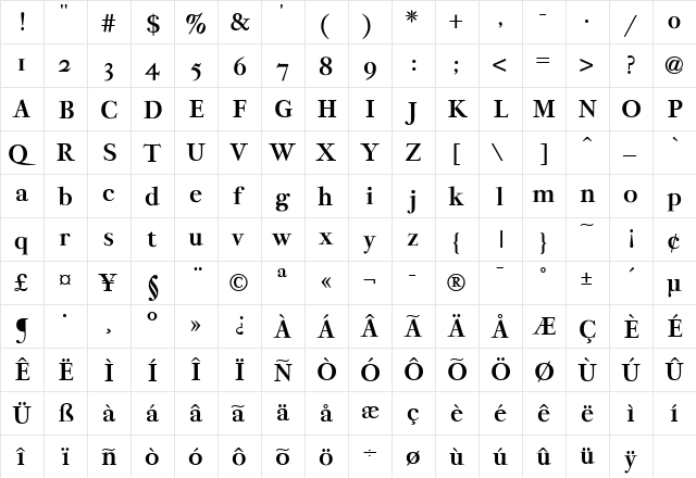 AIOberon Bold font glyphpreview