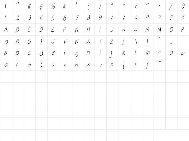 AirCut Light font glyphpreview