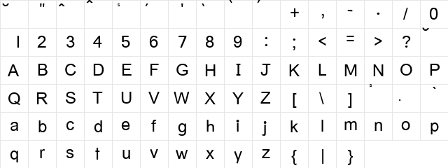 Vietnamese Regular font glyphpreview
