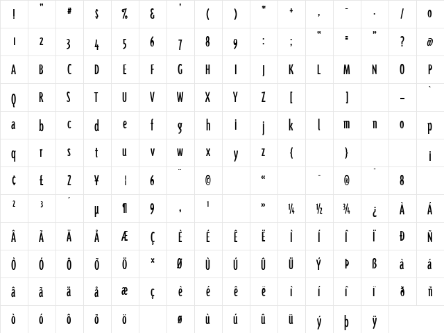 Triplex Cond Regular Regular font glyphpreview