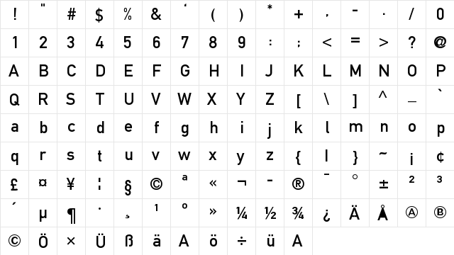 DIN 1451 Mittelschrift Alt Regular font glyphpreview