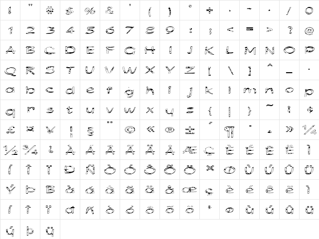 FZ HAND 21 SPOTTED EX Normal font glyphpreview