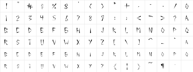 TreeCarving Normal font glyphpreview