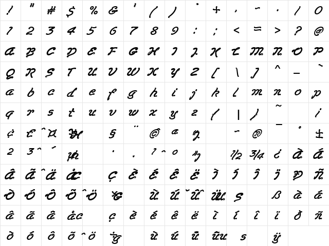 LasVegasD Eo Regular font glyphpreview