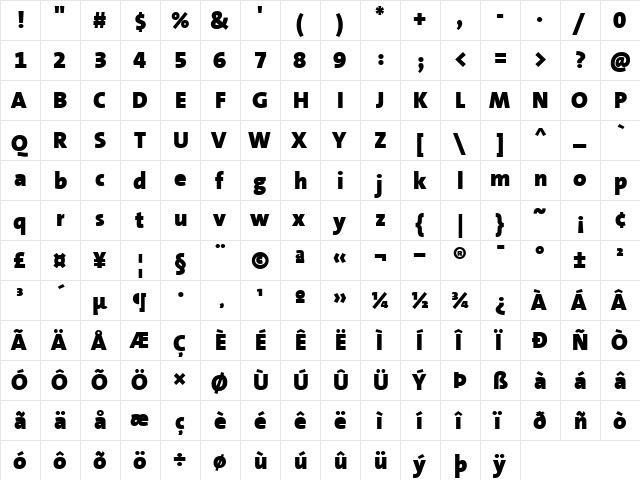 TheSans Regular font glyphpreview