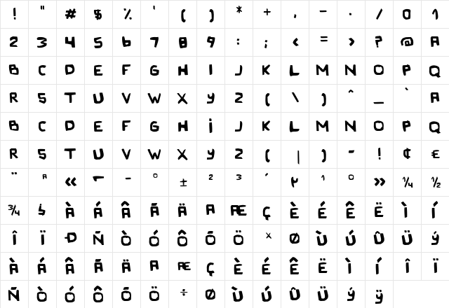 Original Olinda Style Display font glyphpreview