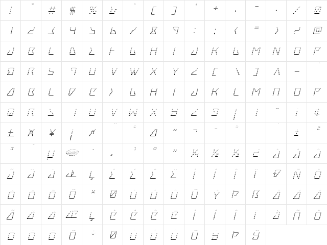 Tracer Gradient Italic Italic font glyphpreview