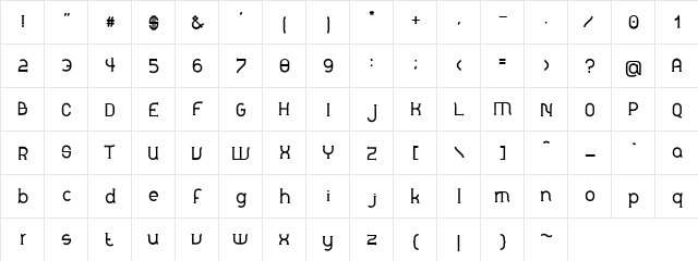 Monorail Regular font glyphpreview