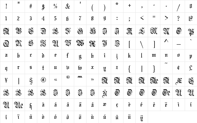 Fiolex Fleur Regular font glyphpreview