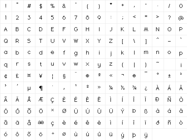 Quadrunde Medium font glyphpreview