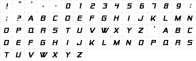 SF Alien Encounters Solid Italic font glyphpreview