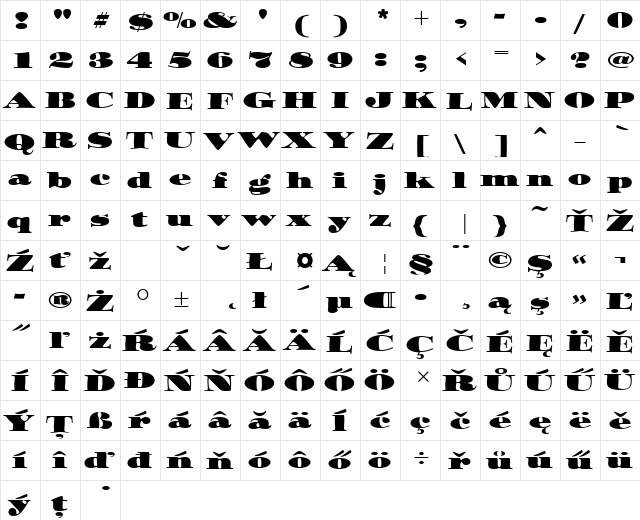 OzwaldItcDEE Regular font glyphpreview