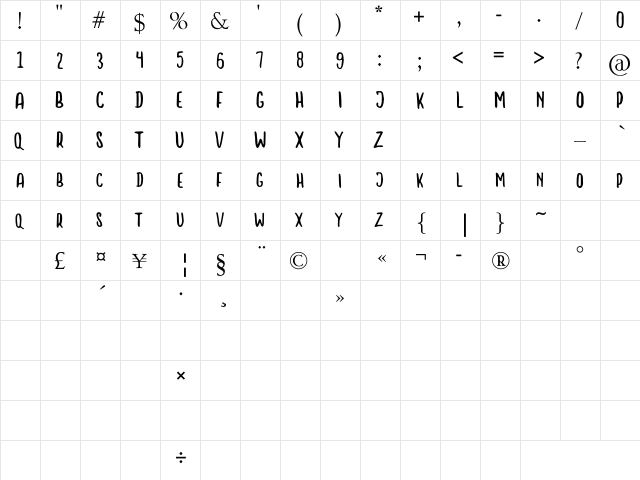 Little Boss Regular font glyphpreview
