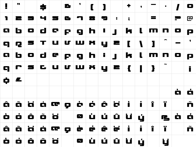Xeron Regular font glyphpreview