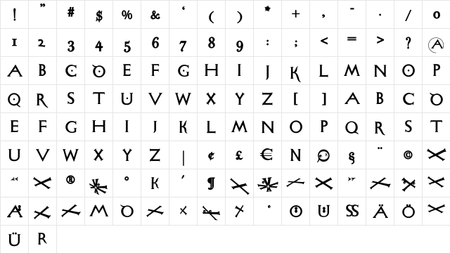 SigismundoDiFanti Regular font glyphpreview
