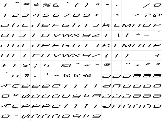 Stasmic Regular font glyphpreview