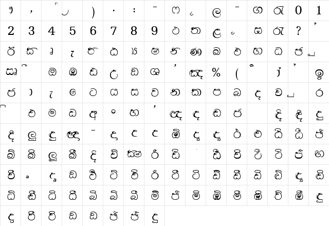 DL-Lihini Normal font glyphpreview
