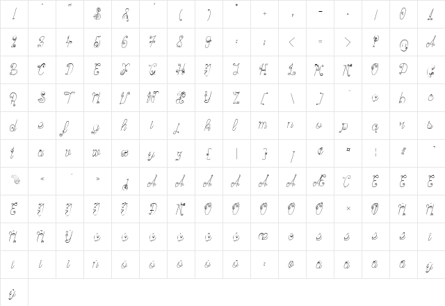 Ribambelle Regular font glyphpreview