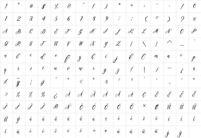 Scallion Regular font glyphpreview