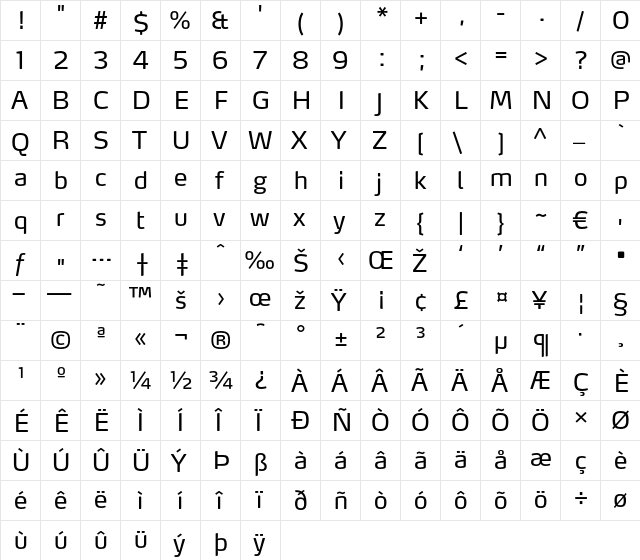 MaxLF-Regular Regular font glyphpreview