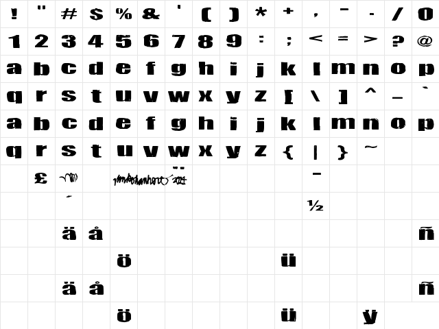 Tulikuume Regular font glyphpreview
