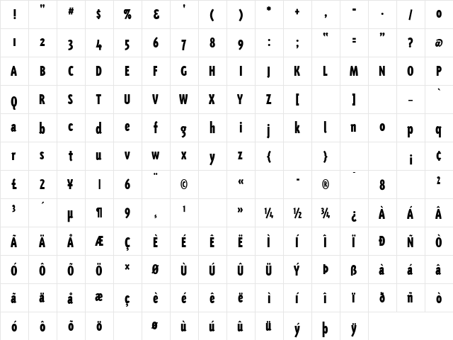 TriplexCond-Black Black font glyphpreview