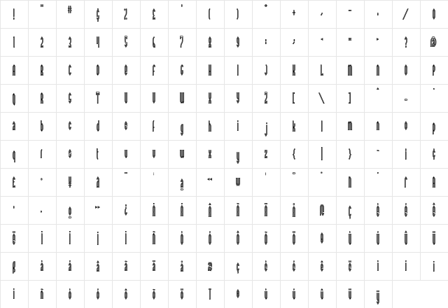 Bromide Regular font glyphpreview