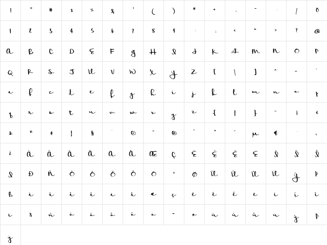 Meadowbrook Regular font glyphpreview