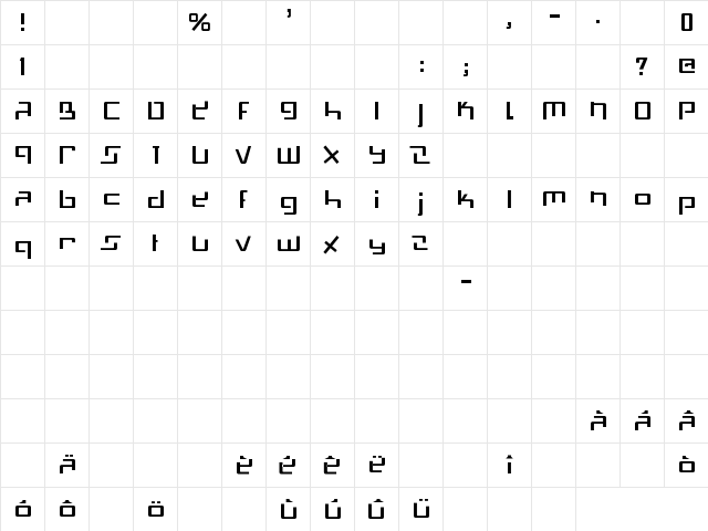 SwissMad Regular font glyphpreview