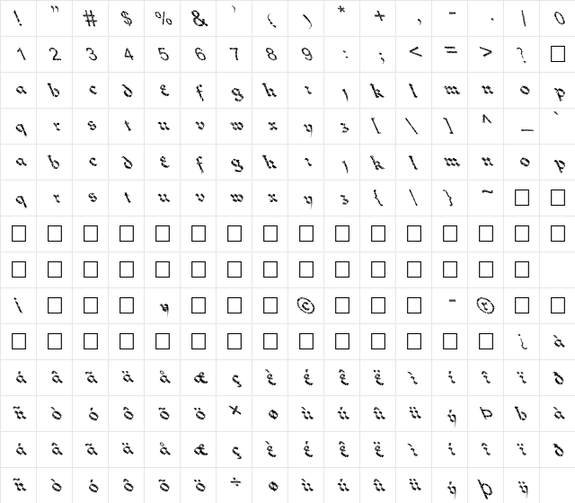 FZ JAZZY 33 CRACKED LEFTY Normal font glyphpreview