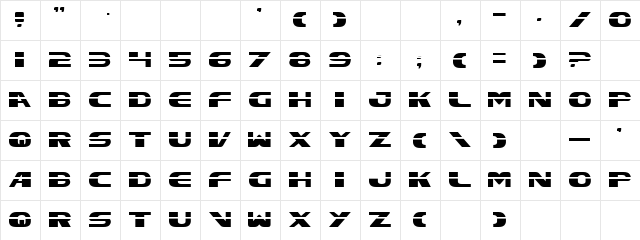 Excelsior Laser Regular font glyphpreview