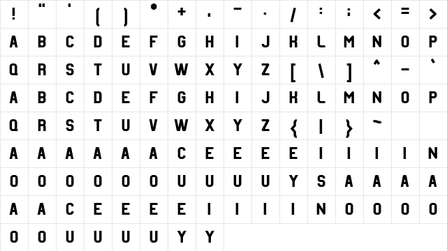 Revalate FreeVersion font glyphpreview