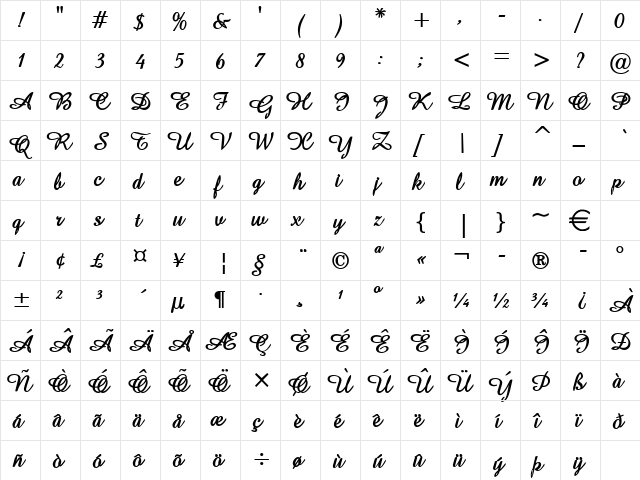 Amaze Bold font glyphpreview