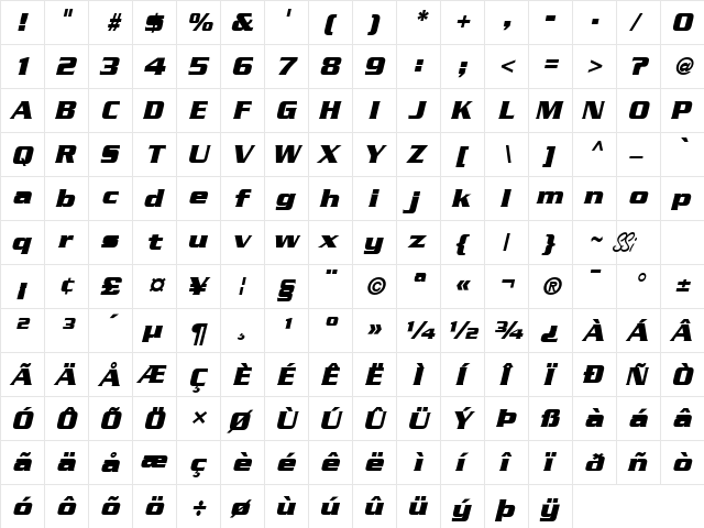 Boost SSi Bold Italic font glyphpreview