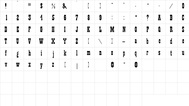 TumbleweedExpandedSSK Regular font glyphpreview