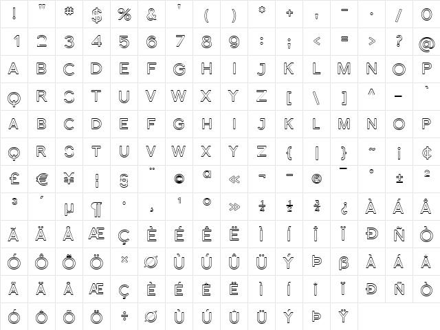 Florencesans SC Outline Regular font glyphpreview