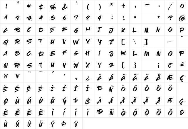 RElapse Regular font glyphpreview