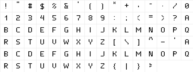 [-XEN-] Regular font glyphpreview