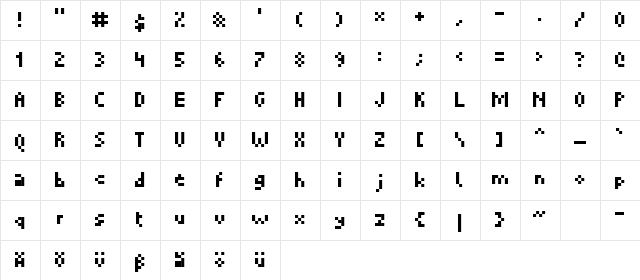 Micropixel Regular font glyphpreview
