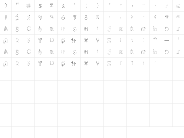 CK Cowboys & Indians Regular font glyphpreview