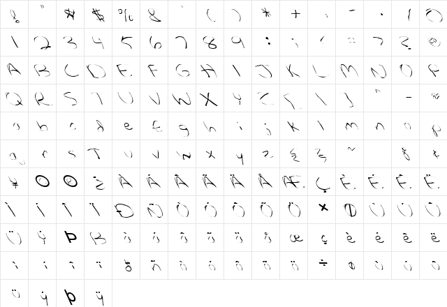 FZ WARPED 27 LEFTY Normal font glyphpreview