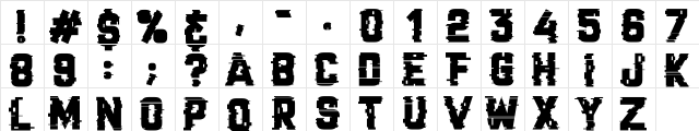 Cracked Code Regular font glyphpreview