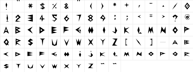 Triangularity Regular font glyphpreview