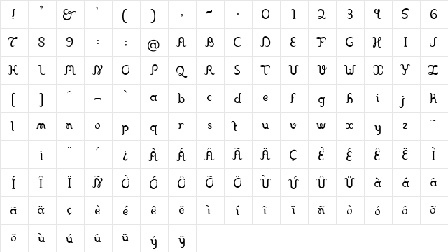 Franklin Cascaes Regular font glyphpreview
