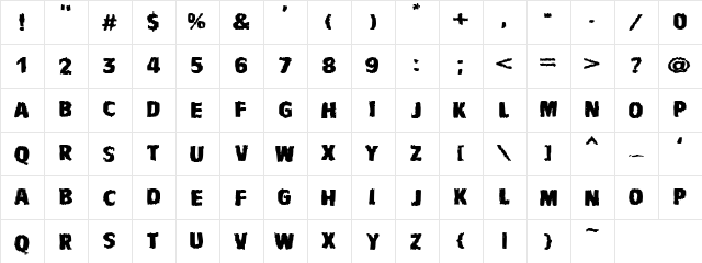 VTCBadNausea Regular font glyphpreview