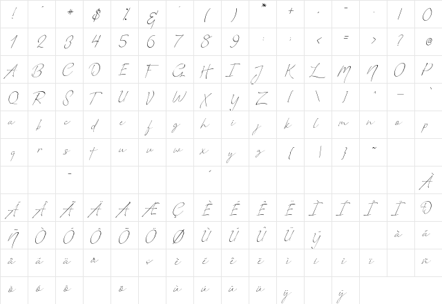 Romantic Couple Regular font glyphpreview