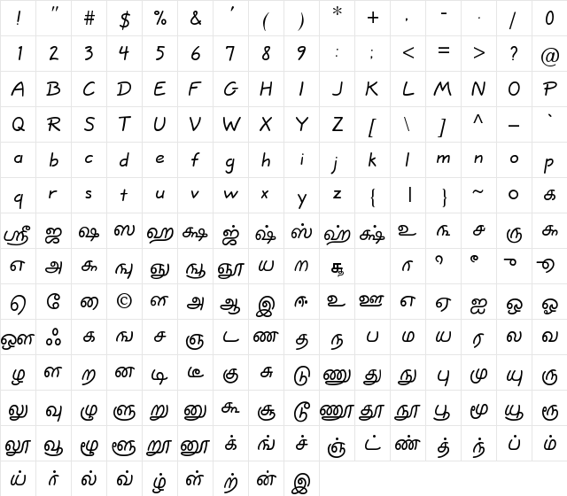TSCu_Comic Normal font glyphpreview