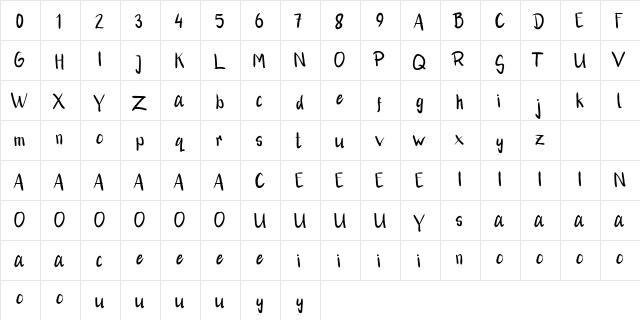 Rikhal Fancy font glyphpreview