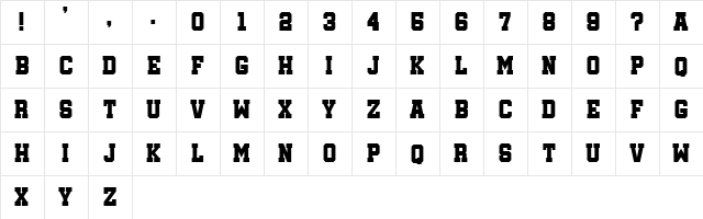 Soccer League Regular font glyphpreview