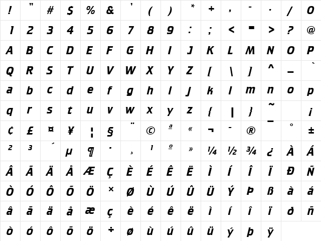 URWCrisiumT Regular font glyphpreview